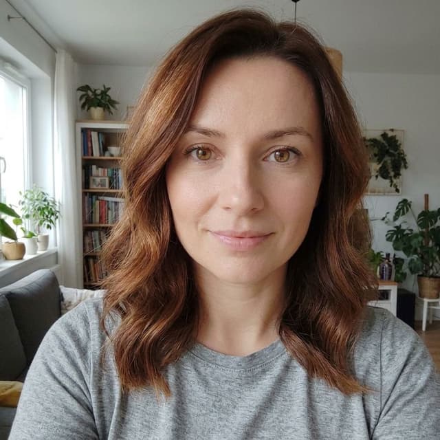 Wizualizacja fryzury Long bob wygenerowana przez AI na zdjęciu klientki
