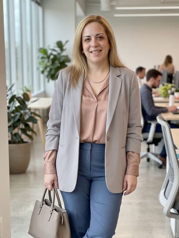 Stylizacja Praca wygenerowana przez AI Stylistkę na zdjęciu klientki